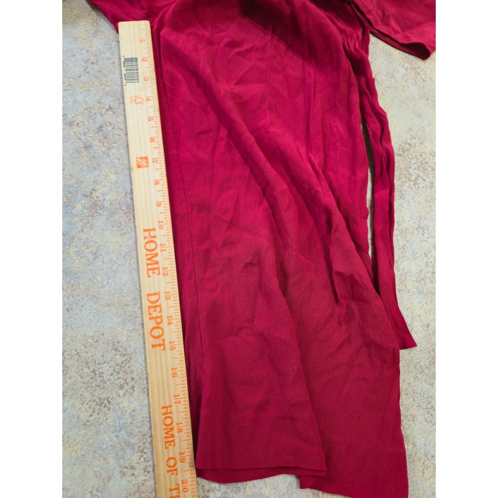 Anthropologie Galatea Tie Front Jumpsuit Red Wide Leg Cropped Short Sleeve S - Picture 8 of 13